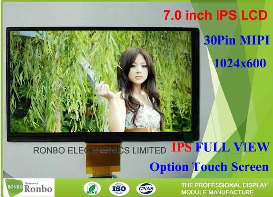Transmissive Type Custom 7 Lcd Screen , Ips Display Screen 1024 x 600 Resolution Mipi Interface